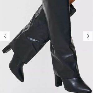 BOOHOO LEATHER FOLD OVER BOOTS